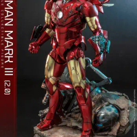New Off-the-shelf Marvel Hottoys Ht Mms664d48 Alloy Die-cast Iron Man Mk3 2.0 Robert Downey Jr. Handwork Model