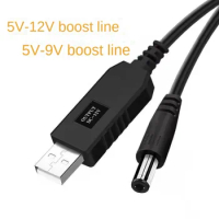 USB to DC Cable Boost Converter DC 5V to 9V/12V 2.1X5.5MM Plug 1M Cable Connector for Wifi Router Modem Fan Speaker Step-up Cord