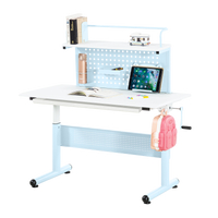 【免運】Doaa-KIDS｜靚彩兒童書桌 層板屏風款 80cm / 110cm 莫蘭迪色系 ( 成長書桌 成長型 兒童桌 兒童成長 書桌 升降桌 學生 桌子 手搖式 升降 樂學 ) MIT台灣設計製造