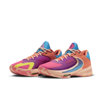 NIKE 籃球鞋 男鞋 運動鞋 包覆 緩震 ZOOM FREAK 4 EP 粉紫藍 DQ3825500