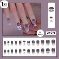[FREE NAIL TOOLS] - QH-076 - Damoe Nail Art Kuku Palsu Premium Collection Tahan Lama Tahan Air [1sb]