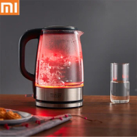 Xiaomi Glass Electric Water Kettle Stainless Steel Home Led Light Tea Pot 1.7l 220v Temperature Control Anti-dry Electric Kettle