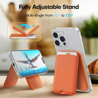Suitable for Apple iPhone 13 14 15 Magnetic Card Holder MagSafe Folding And Rotating Bracket Leather Wallet Case