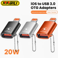 NNBILI USB3.0 20W OTG with chain Fast Charging Adapter For iPhone 12 13 14Pro Plus XS Max XR X 8 iPad Data Transmission adapter
