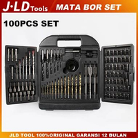 MJ JLD 100pcs Mata bor set HSS Mata KAYU Mata Beton Mata Hole saw Mata Obeng Mata Shock Mata Murah