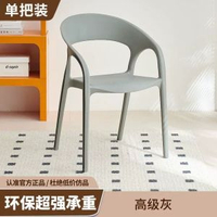 戶外塑膠椅室外庭院花園別墅加厚塑膠靠背椅奶茶店椅仿藤靠背椅