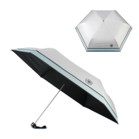 【CLATHAS】山茶花拼色抗UV輕量摺疊傘晴雨傘(湖水淺綠/米白色)