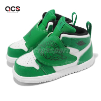 Nike 童鞋 Sky Jordan 1 TD 小童 綠 喬丹 魔鬼氈 皮革 學步鞋 幸運綠 BQ7196-301