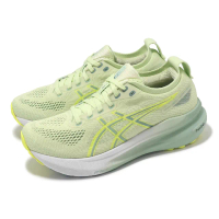【asics 亞瑟士】慢跑鞋 GEL-Kayano 31 女鞋 螢光綠 灰綠 支撐 緩衝 運動鞋 亞瑟士(1012B670300)