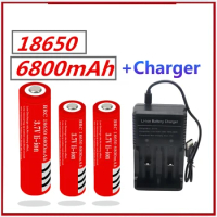 New Battery 3.7V 6800mAh BRC 18650 Rechargeable battery Lithium ion Lithium battery + Charger shipped