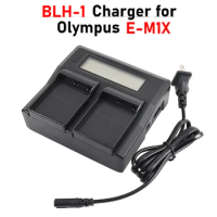E-M1X Charger E-M1X LCD Dual Charger for Olympus E-M1X Battery Charger