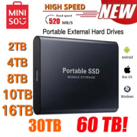 MINISO Portable SSD 16TB Mobile Solid State Drive 2TB High-Speed External Storage Decives Type-C USB 3.0 Interface For Laptop