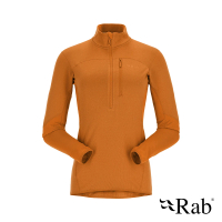 【RAB】Ascendor Pull-On Wmns 保暖半拉鍊長袖排汗衣 女款 橙橘 #QFF45