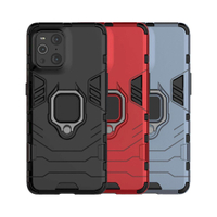 OPPO Find X3 Pro 鎧甲保護殼雙層抗震TPU+PC軟硬殼全包式指環支架手機殼背蓋