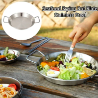 Outdoor Stainless Steel Seafood Pot BBQ Picnic Portable Frying Tray Grill Cooking Pan