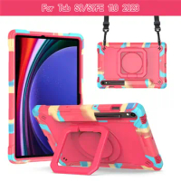 Heavy Duty Protect 360 Rotating Kids Safe Tablet Case For Samsung Galaxy Tab S9 S9FE 11inch 2023 Kickstand Cover With Strap