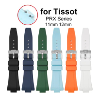 11mm 12mm Silicone Watch Strap for Tissot PRX Series Band Quick Release Rubber Sport Bracelet Women Men's Watch Band Accessories