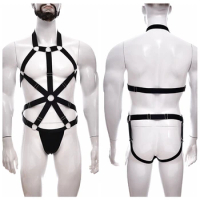 Mens Gay Bondage Harness Cage Bodysuit Adjustable Sexy Lingerie Temptation Nightclub Fetish Costume Jockstrap Full Harness
