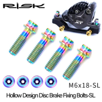 Risk Mountain Bike Bicycle Hollowed Out M6x18SL DiscBrake Caliper Fixing Bolts Screws Titanium Alloy Bicycle Accessories