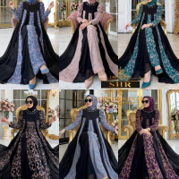 SHR Original Gamis Elegan dengan Desain Floral dan Warna lengkap warna cod