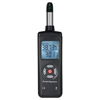 Digital Psychrometer Thermo Hygrometer, High Sensitive Thermo Hygrometer with Dew Point Wet Bulb Temperature Humidity