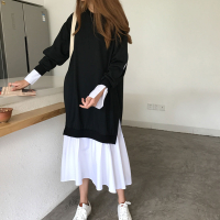 洋裝 韓版chic黑白拼接假兩件連身裙【D3438】☆雙兒網☆