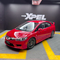 WELL 1:18 Civic FD2 Type R Red Alloy Car Model Collection
