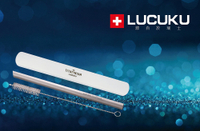 瑞士LUCUKU 12mm鈦鑽吸管三件套組(吸管+收納盒+刷) TI-036