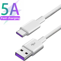 100Pcs 5A Usb To Type C Cable 1M 3ft Fast Charging Cables For Huawei P30 P20 Mate 20 Pro Phone Super Charge Data Sync Wire