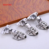 KK&amp;FING Stainless Steel Removable Hydraulic Cabinet Hinges Cupboard Door Hinge Damper Buffer Soft Close For Furniture Hardware