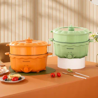 Multi Functional Student Dormitory Electric Pot, Electric Fryer, Electric Hot Pot, Household Integrated Pumpkin Pot,Small Size
