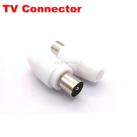 10 pcs White Weldless TV Male/Female Plug 9.5 TV RF Terminal Antenna Connector