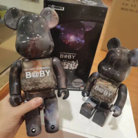 Bearbrick 400% Starry Sky Chiaki 28cm Height Trendy Toy Doll Desktop Collection Figure Joint Rotation With Sound