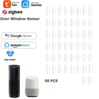 Tuya Zigbee Door Window Sensor Wireless Remote Control Open/Closed Detectors Smart Switch Need Gateway Hub Alexa Google Home