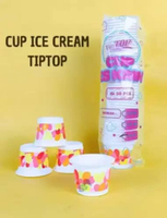 Gelas Plastik TIP TOP Ice Cream Motif LOVE 100ml / Cup Ice Cream Motif Love 100ml ( isi 50pcs ) Tanp