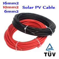 Free Shipping!! 16mm2 solar pv cable Red Black PV Solar Cable 10mm2 6mm2 Used to Off-grid and Grid Connected PV System