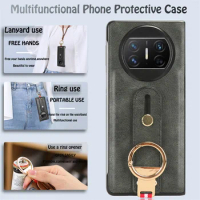 For Huawei Mate X3 Shockproof Wristband Ring Bracket Back Cover For Huawei Mate X3 MateX3 mate x3 Protective Leather Phone Case