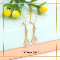 ANTING EMAS KAIT WANITA PERMATA ELEGAN EMAS ASLI KADAR 8K (375) KODE ATKMN 341 SUNNIES GALLERY PUTIH