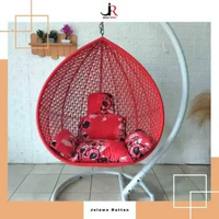 ZS - Ayunan Gantung Rotan Sintetis Tanpa Tiang Merah