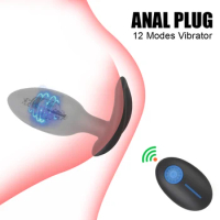 OLO Prostate Massager Anal Plug Butt Plugs Wireless Remote Control Clitoris Vagina Stimulator 12 Modes Vibrator