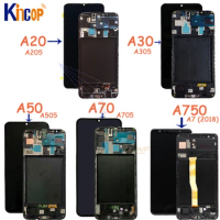 For Samsung galaxy A20 A205/DS A30 A305F A50 A505 A70 A705 Display with frame Touch Screen Digitizer For Samsung a750 lcd