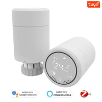 Tuya Zigbee Control WIFI Radiator Valve Temperature backlight Thermostat Smart Home Google Home Alexa Wifi Radiator Thermostat