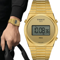 【TISSOT 天梭 官方授權】PRX Digital 數位石英手錶 手錶 畢業禮物 慶端午 包粽(T1374633302000)