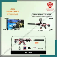 Tembakan m416 electric batery charge Mainan anak M416 Assault Putih Merah