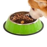 Stainless Steel Dog Food Bowl Non-Slip Pet Bowls For Dry And Wet Foods Anti-Slip Dog Dish For Cat Dogs