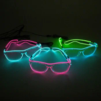 Glowing EL Wire Decorative Glasses Festival Neon Party Decoration Apparel Accessories Luminous LED Sunglasses For Men Women