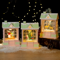 聖誕裝飾品老人雪人音樂盒飄雪雪花水球燈聖誕房子擺件聖誕節禮物 全館免運