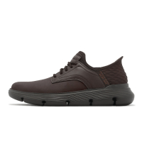 Skechers 休閒鞋 Garza-Gervin Slip-Ins 男鞋 棕 皮革 套入式 瞬穿科技 205046CHOC