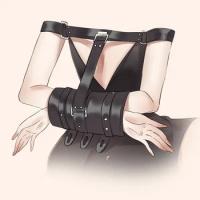 Leather Armbinder Restraint Bondage Handcuffs Arms Behind Back Strait Jacket BDSM Slave Sex Toys for Couples Fetish Adult Toys