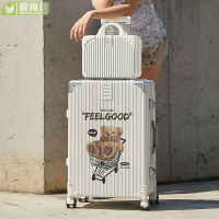 新款行李箱 女生可愛卡通小熊鋁框旅行拉桿箱 登機密碼箱男